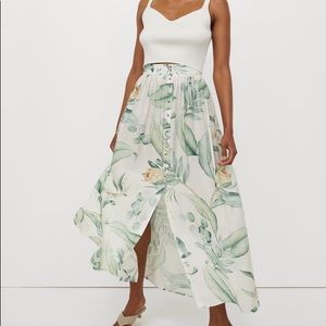 Palm Leaf Maxi Skirt